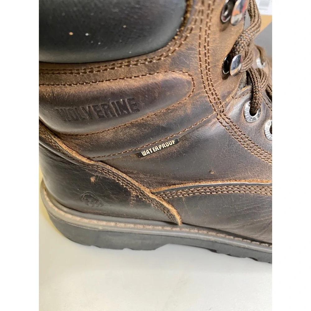 Wolverine Floorhand WP 6in Steel Toe Waterproof Work Boots Dark Brown  Mens